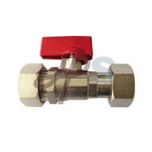 CW617N brass straight type water meter ball valve with swivel nut and PEX tube connection
